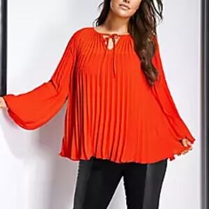 Cato Pleaded Red Blouse